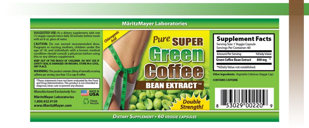Pure Green Coffee Bean label