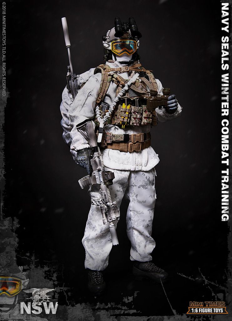 Navy SEAL Winter Mini Times Action Figures White Camo Uniform #2-1//6 Scale