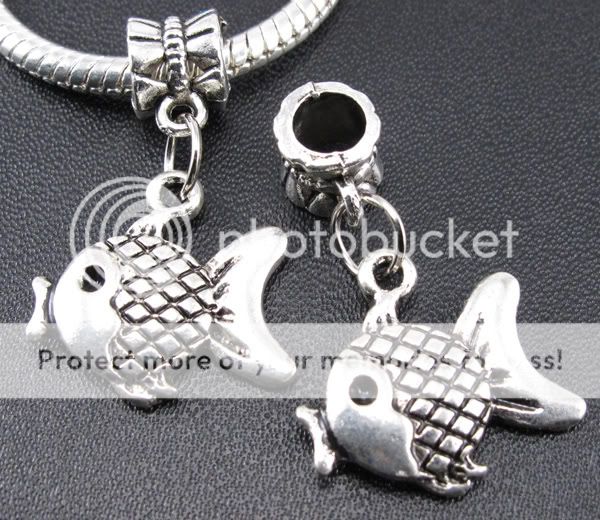 45pc Tibetan Silver fish Charms Bead fit bracelet★f230  