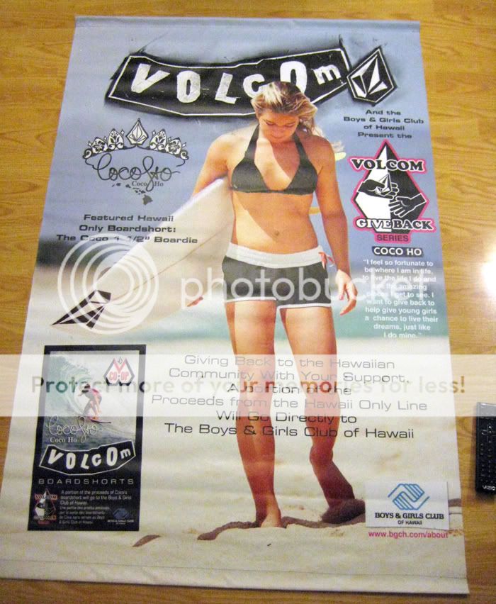 VOLCOM SURFING VINYL BANNER 6 FEET HAWAII BRUCE IRONS DOUBLE SIDED 
