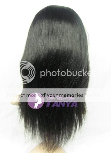 1B Off Black _ Yaki Straight 12 wig _100% Indian Remy Human Hair 