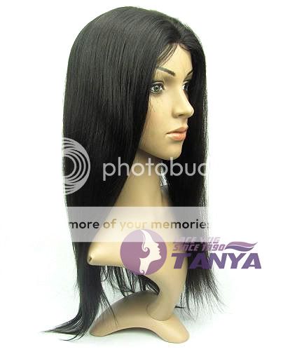 1B# _ Yaki Straight 18 _100% Indian Remy Human Hair Full Lace / Front 