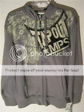 NWT Young Mens Black Gray Tapout MPS Graphic Hoodie Hoody RP$60 Size L 