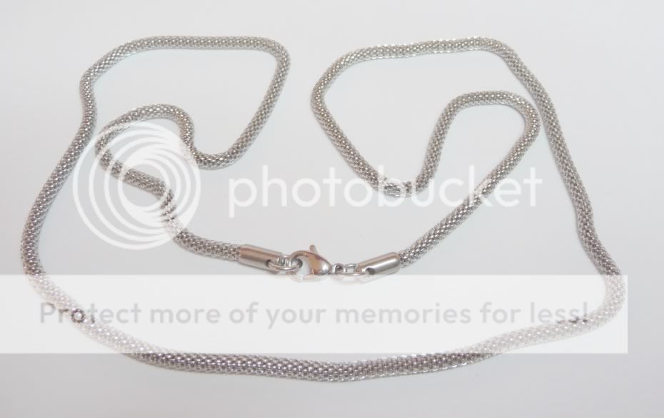 You are buying 1x 28 70cm Silver look Stainless Steel Mesh Chain.