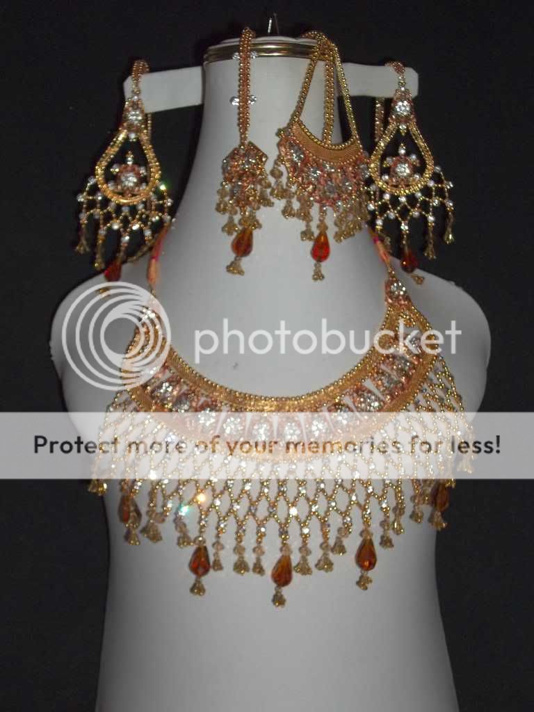 BOLLYWOOD INDIAN PAKISTANI BRIDAL NECKLACE EARRING 5P A15  