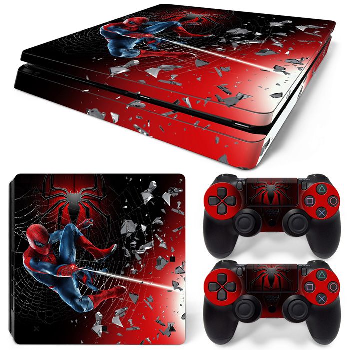 Ps4 Slim Playstation 4 Console Skin Decal Sticker Spider Man Superhero Design Ebay