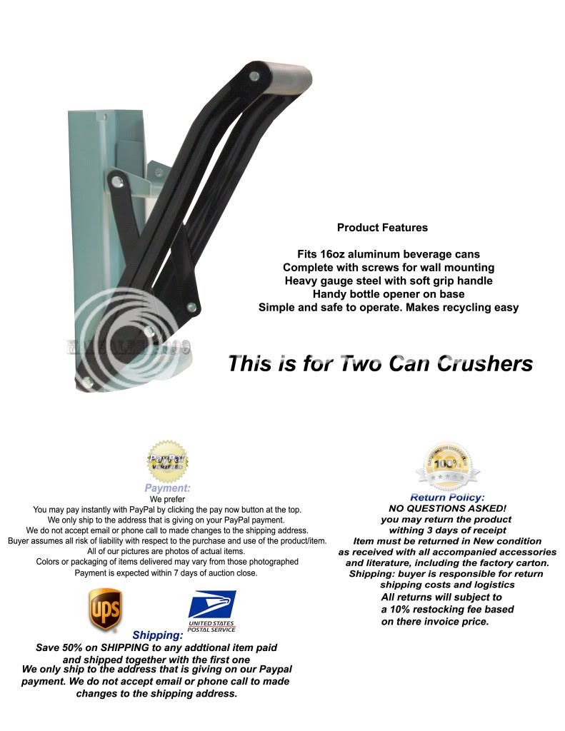 16OZ DELUXE CAN CRUSHER AND BOTTLE OPENER  